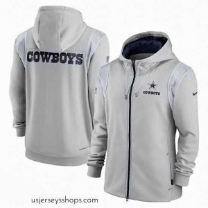 Alluring Dallas Cowboys Grey Zipper Hoodie