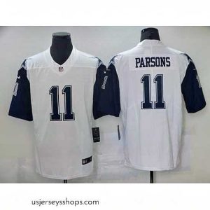 Magnificent Dallas Cowboys Micah Parsons 11 Nike White 2021 Throwback Limited Jersey