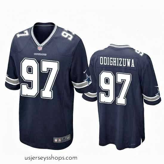 Sensational Dallas Cowboys Osa Odighizuwa #97 Blue Stitched NFL Jersey