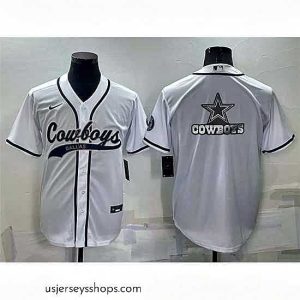 Enchanting Dallas Cowboys White Team Big Logo With Patch Cool Base Stitched Baseb