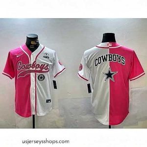Glamorous Dallas Cowboys big logo Red White With Patch Cool Base Stitched Baseball Jersey 13