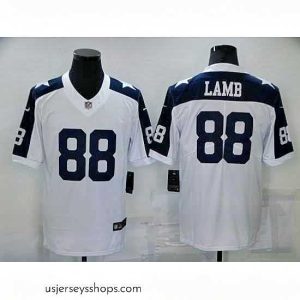 Alluring Dallas Cowboys eeDee Lamb 88 White Thanksgiving Throwback Limited Jersey