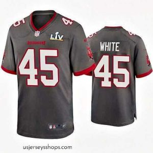 Alluring Devin White Buccaneers Pewter Super Bowl Lv Game Jersey