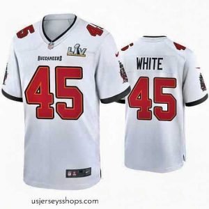 Breathtaking Devin White Buccaneers White Super Bowl Lv Game Jersey