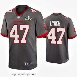Stunning John Lynch Buccaneers Pewter Super Bowl Lv Game Jersey