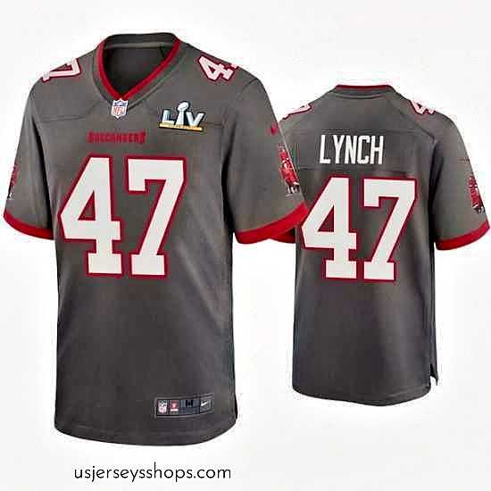 Stunning John Lynch Buccaneers Pewter Super Bowl Lv Game Jersey