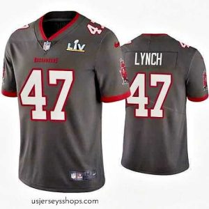 Breathtaking John Lynch Buccaneers Pewter Super Bowl Lv Vapor Limited Jersey