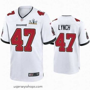 Magnificent John Lynch Buccaneers White Super Bowl Lv Game Jersey