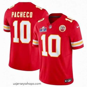 Breathtaking Kansas City Chiefs 10 Isiah Pacheco Red 2023 F.U.S.E  Vapor Untouchable Limited Stitched 2024 Super Bowl LVIII Jersey