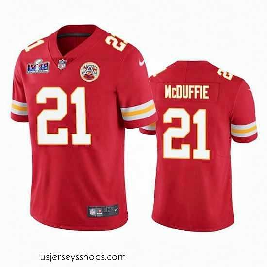 Glamorous Kansas City Chiefs 21 Trent McDuffie Red Vapor Untouchable Limited Stitched Football 2024 Super Bowl LVIII Jersey