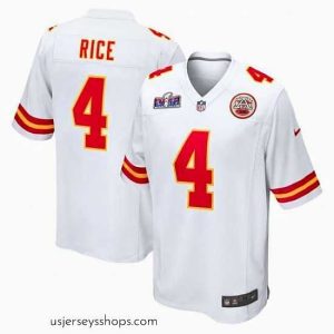 Breathtaking Kansas City Chiefs 4 Rashee Rice White 2023 F.U.S.E  Vapor Untouchable Limited Stitched 2024 Super Bowl LVIII Jersey
