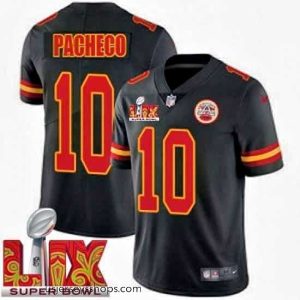 Magnificent Kansas City Chiefs Isiah Pacheco #10 Black 2024 2025 Super Bowl LIX F.U.S.E Stitched Jersey