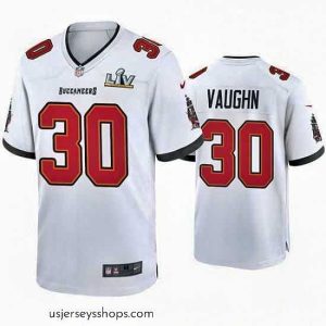 Alluring Ke'Shawn Vaughn Buccaneers White Super Bowl Lv Game Jersey