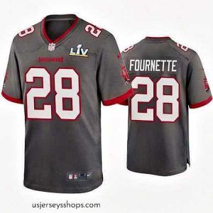 Exquisite Leonard Fournette Buccaneers Pewter Super Bowl Lv Game Jersey