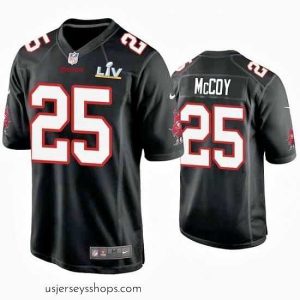 Sensational Lesean Mccoy Buccaneers Black Super Bowl Lv Game Fashion Jersey
