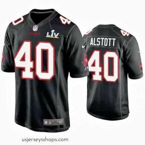 Breathtaking Mike Alstott Buccaneers Black Super Bowl Lv Game Fashion Jersey
