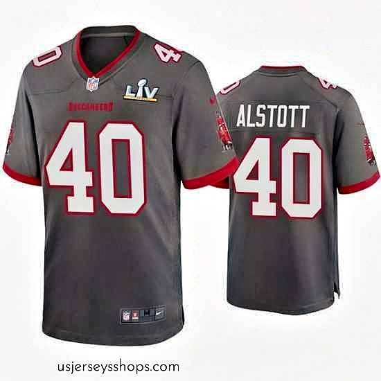 Breathtaking Mike Alstott Buccaneers Pewter Super Bowl Lv Game Jersey