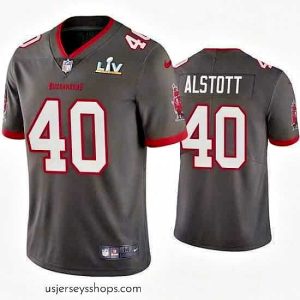 Captivating Mike Alstott Buccaneers Pewter Super Bowl Lv Vapor Limited Jersey
