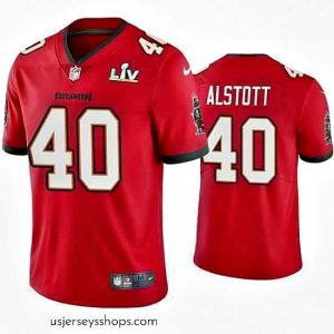 Stellar Mike Alstott Buccaneers Red Super Bowl Lv Vapor Limited Jersey