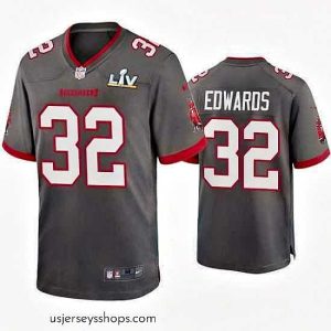 Exquisite Mike Edwards Buccaneers Pewter Super Bowl Lv Game Jersey