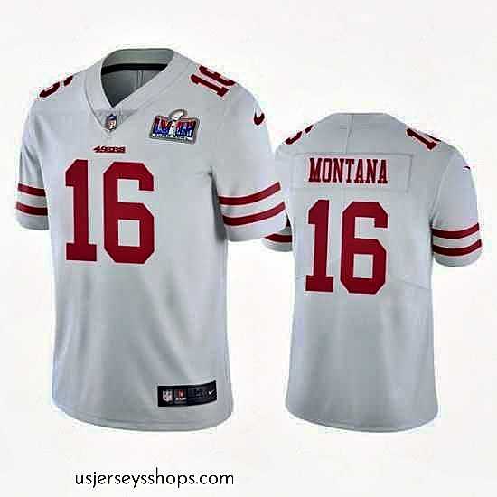 Glamorous NFL San Francisco 49ers 16 Joe Montana White Vapor Untouchable Limited Stitched 2024 Super Bowl LVIII Jersey