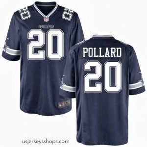 Exquisite Nike Cowboys #20 Tony Pollard Navy Blue Game Stitched NFL Jersey