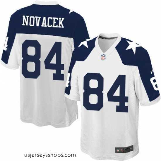 Magnificent Nike Cowboys #84 Jay Novacek White Throwback Alternate NFL Game Jersey