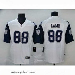 Magnificent Nike Dallas Cowboys 88 Ceedee Lamb white Thanksgivens vapor limited jersey