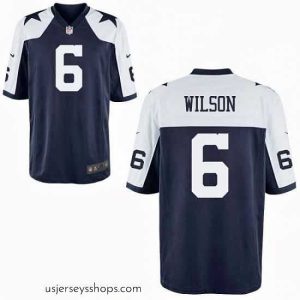 Magnificent Nike Dallas Cowboys Wilson 6 Blue Thanksgivens Vapor Limited NFL Jersey