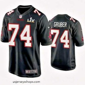 Stellar Paul Gruber Buccaneers Black Super Bowl Lv Game Fashion Jersey