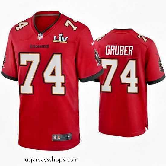Sensational Paul Gruber Buccaneers Red Super Bowl Lv Game Jersey