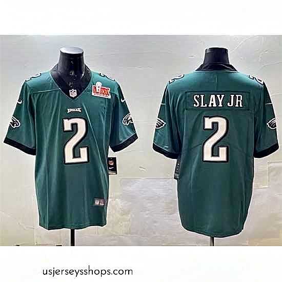 Captivating Philadelphia Eagles 2 Darius Slay Jr Green 2025 Super Bowl LIX Patch Vapor Untouchable Limited Stitched Football Jersey