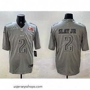 Enchanting Philadelphia Eagles 2 Darius Slay Jr  Grey 2025 Super Bowl LIX Patch Atmosphere Fashion Vapor Untouchable Limited Stitched Football Jersey