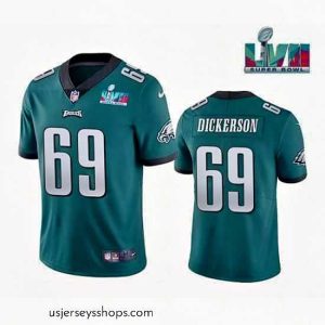 Magnificent Philadelphia Eagles 69 Landon Dickerson Green Super Bowl LVII Patch Vapor Untouchable Limited Stitched Jersey