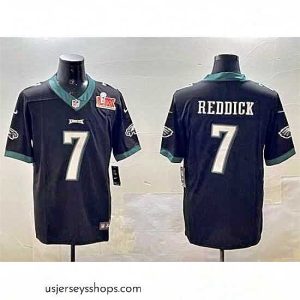 Captivating Philadelphia Eagles 7 Haason Reddick Black 2025 Super Bowl LIX Patch Vapor Untouchable Limited Stitched Football Jersey