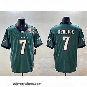 Sensational Philadelphia Eagles 7 Haason Reddick Green 2025 Super Bowl LIX Patch Vapor Untouchable Limited Stitched Football Jersey