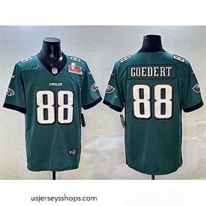 Exquisite Philadelphia Eagles 88 Dallas Goedert Green 2025 Super Bowl LIX Patch New Vapor Untouchable Limited Stitched Football Jersey