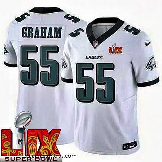 Enchanting Philadelphia Eagles Brandon Graham #55 White 2024 2025 Super Bowl LIX F.U.S.E Stitched NFL Jersey