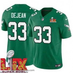 Glamorous Philadelphia Eagles Cooper DeJean #33 Kelly Green 2024 2025 Super Bowl LIX F.U.S.E Stitched NFL Jersey