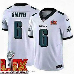 Enchanting Philadelphia Eagles DeVonta Smith #6 White 2024 2025 Super Bowl LIX F.U.S.E Stitched NFL Jersey