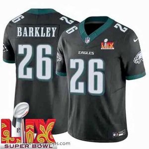 Magnificent Philadelphia Eagles Saquon Barkley #26 Black 2024 2025 Super Bowl LIX F.U.S.E Stitched NFL Jersey