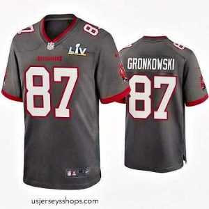 Stunning Rob Gronkowski Buccaneers Pewter Super Bowl Lv Game Jersey