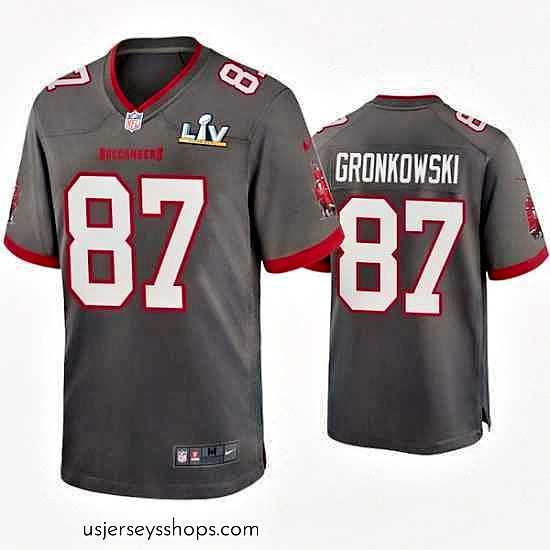 Stunning Rob Gronkowski Buccaneers Pewter Super Bowl Lv Game Jersey
