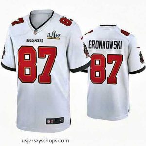 Breathtaking Rob Gronkowski Buccaneers White Super Bowl Lv Game Jersey