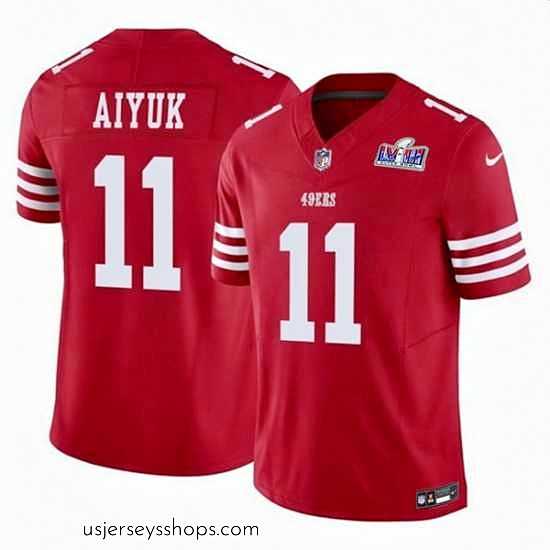 Captivating San Francisco 49ers 11 Brandon Aiyuk Red 2023 F.U.S.E Vapor Limited Stitched Football 2024 Super Bowl LVIII Jersey