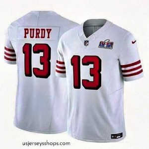 Magnificent San Francisco 49ers 13 Brock Purdy 2023 F.U.S.E  New White Vapor Untouchable Limited Stitched Football 2024 Super Bowl LVIII Jersey