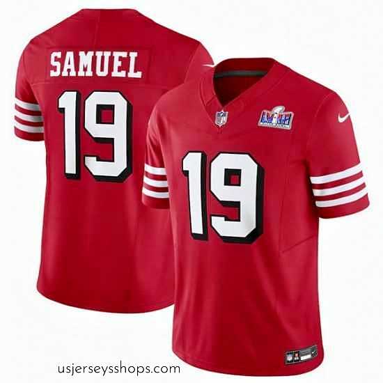 Stellar San Francisco 49ers 19 Deebo Samuel New Red 2023 F.U.S.E Vapor Untouchable Limited Stitched Football 2024 Super Bowl LVIII Jersey
