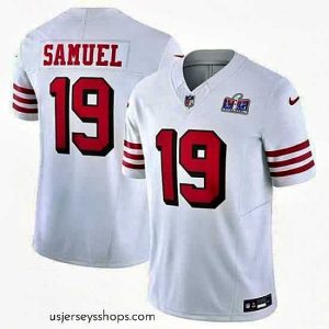 Magnificent San Francisco 49ers 19 Deebo Samuel New White 2023 F.U.S.E  Vapor Untouchable Limited Stitched Football 2024 Super Bowl LVIII Jersey