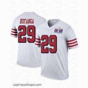 Glamorous San Francisco 49ers 29 Talanoa Hufanga White Throwback 2023 F.U.S.E  With John Madden Patch Vapor Limited Stitched Football 2024 Super Bowl LVIII Jerse