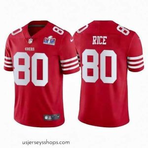Sensational San Francisco 49ers 80 Jerry Rice 2022 New Scarlet Vapor Untouchable Stitched Football 2024 Super Bowl LVIII Jersey